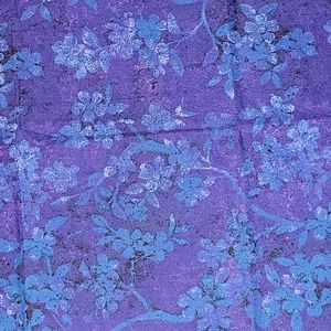 Variety of blues, blacks, and purples in a Batik floral design - 1 yard…